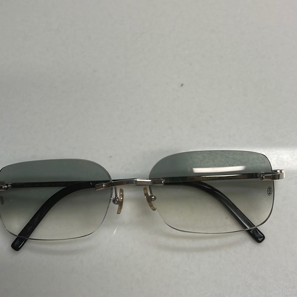 Authentic Cartier women rimless ,blue, gradient squaresunglasses